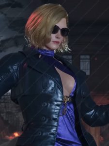 Tekken 8 Nina Williams Black Leather Cosplay Jacket