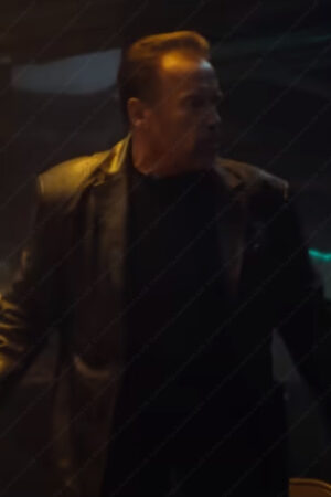 Luke Brunner Fubar 2023 Arnold Schwarzenegger Black Leather Jacket