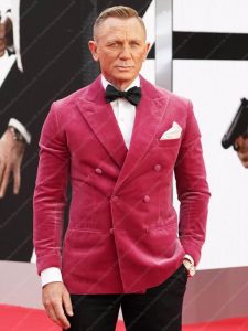 Daniel Craig Pink Velvet Tuxedo Jacket