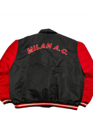 Black & Red AC Milan Lotto Varsity Jacket