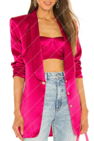 Selling Sunset Emma Hernan Pink Satin Blazer