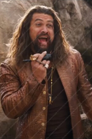 Dante Fast X 2023 Jason Momoa Brown Crocodile Leather Jacket