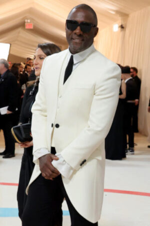 Idris Elba Met Gala Red Carpet 2023 White Tailcoat