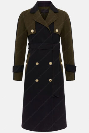 Selling Sunset Mary Fitzgerald Colorblock Splitable Wool Coat