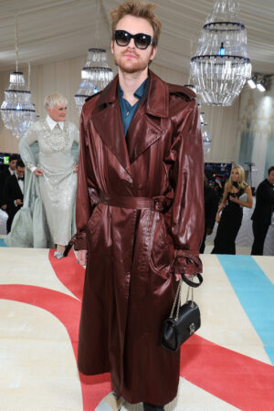 Finneas O'Connell Met Gala Red Carpet 2023 Chocolate Brown Coat