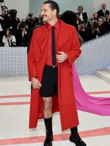 Pedro Pascal Met Gala Red Carpet 2023 Red Coat