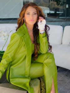 Amanza Smith Selling Sunset S06 Leather Coat