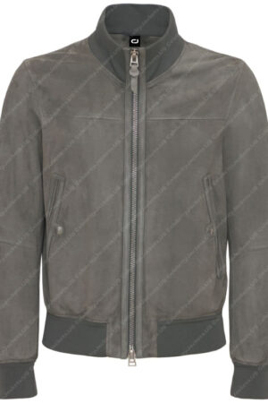 Kendall Roy Succession Season 04 Jeremy Strong Grey Suede Leather Jacket