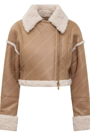 Melody Bayani The Equalizer Season 03 Liza Lapira Brown Shearling Cropped Leather Jacket