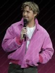 Ken Barbie Movie 2023 Ryan Gosling Pink Bomber Jacket