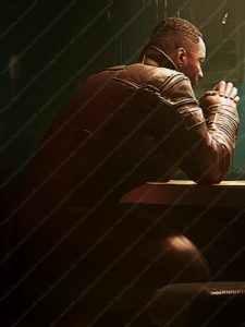 Idris Elba Cyberpunk 2077 Phantom Liberty Black Leather Coat