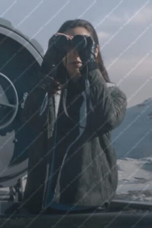 Tess Fast X 2023 Brie Larson Grey Camo Shearling Jacket