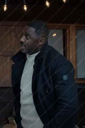 Idris Elba Extraction 2 Alcott Black Wool Coat