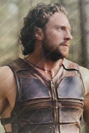 Sergei Kravinoff Kraven the Hunter Aaron Taylor-Johnson Brown Leather Vest