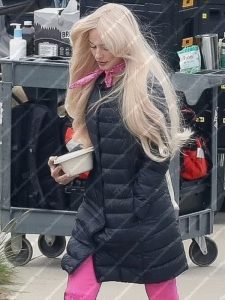 Barbie Movie 2023 Margot Robbie Black Puffer Jacket