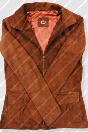 Hayley Atwell Brown Suede Leather Jacket