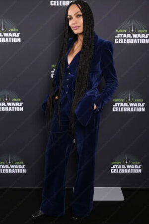 Rosario Dawson Ahsoka S01 Ahsoka Tano Blue Velvet Blazer Suit
