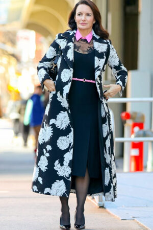 Charlotte York And Just Like That S02 Kristin Davis Floral Trench Coat