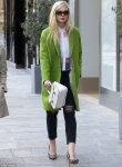 Elle Fanning American Actress Green Wool Long Coat.