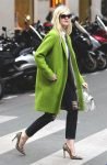 Elle Fanning American Actress Wool Long Coat