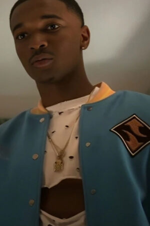 Jace Carson Swagger S02 Isaiah R. Hill Blue Varsity Jacket.