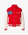 Louis Vuitton Red & Cream Leather Varsity Jacket