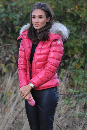 Megan Mckenna Austria Red Moncler Coat