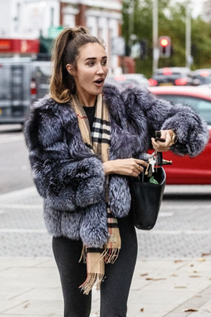 Megan McKenna Grey Fur Coat