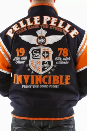 Navy Orange Pelle Pelle Invincible Wool Jacket