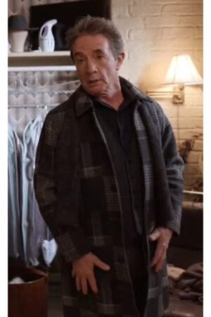 Only Murders In The Building S03 Martin Short Grey Plaid Coat