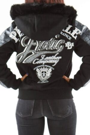 Pelle-Pelle-Black-Exotic-Fur-Hood-Wool-Jacket-1-510x569