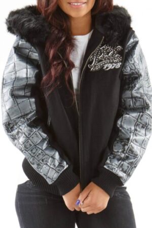Pelle-Pelle-Black-Exotic-Fur-Hood-Wool-Jacket-2-510x533