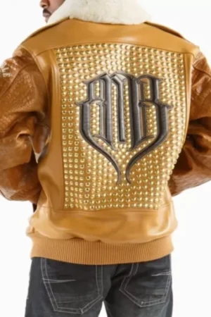 Pelle Pelle Brown Studded Leather Jacket