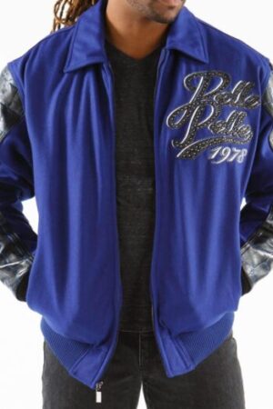 Pelle Pelle Exotic Blue 1978 Wool Leather Jacket.