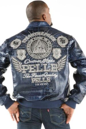 Pelle Pelle Eye On The Prize Blue Leather Jacket