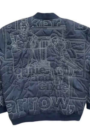 Pelle Pelle Quilted Blue Polyester Bomber Jacket.