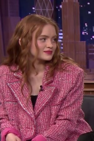 Sadie Sink American Actress The Tonight Show Pink Blazer