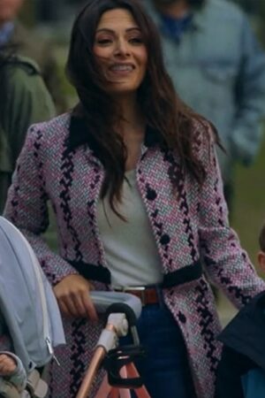 Tv Series Sex Life Season 2 Sarah Shahi Pink Coat