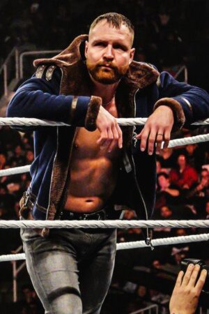 Wwe Dean Ambrose Blue And Brown Shearling Suede Jacket.
