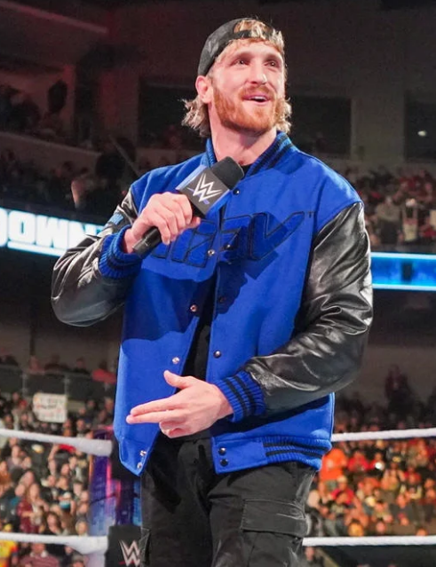 Wwe Logan Paul Blue And Black Varsity Jacket Wwe Logan Paul Blue And Black Varsity Jacket