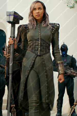 The Marvels 2023 Dar Benn Green Trench Coat