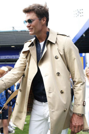 American Football Player Tom Brady Beige Trench Coat