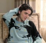 American- French Actor Timothée Chalamet Crow Sweater
