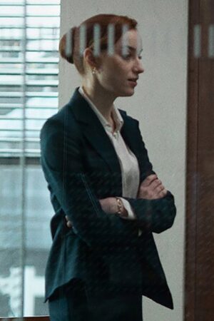 Emily Fair Play 2023 Phoebe Dynevor Blue Blazer