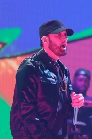 Eminem Mtv Music Awards 2023 Black Leather Jacket.