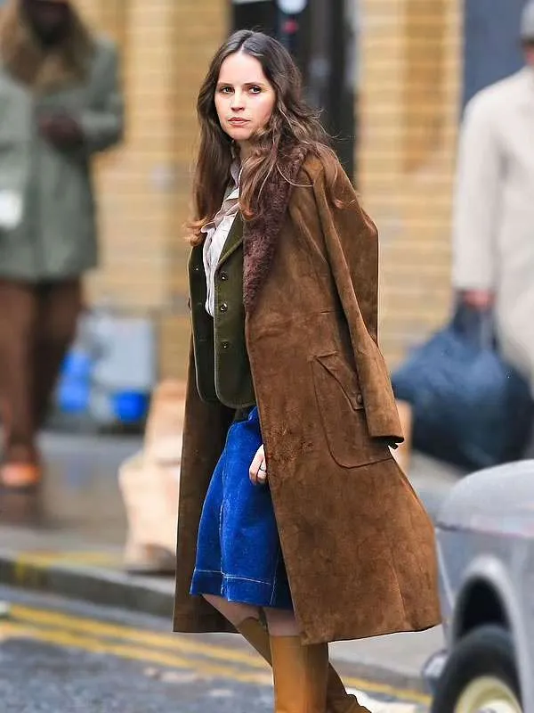Felicity Jones Dead Shot 2023 Brown Coat Felicity Jones Dead Shot 2023 Brown Coat