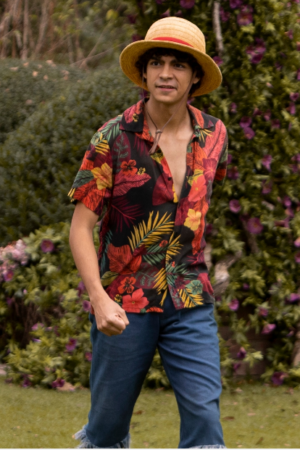 Iñaki Godoy One Piece 2023 Monkey D. Luffy Orange Floral Shirt
