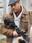 Jason Statham The Expendables 2 Lee Christmas Brown Leather Jacket.