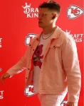 Joe Burrow Cincinnati Bengals Pink Cotton Bomber Jacket.