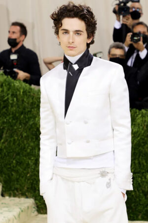 Met Gala 2023 Timothee Chalamet White Blazer.